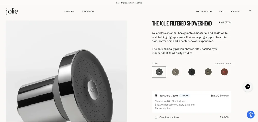 Jolie landing page