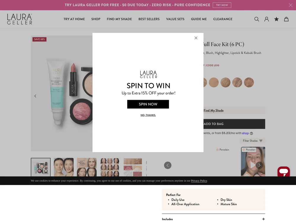 Laura Geller landing page