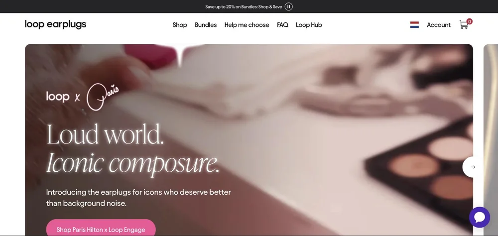 Loop Earplugs landing page