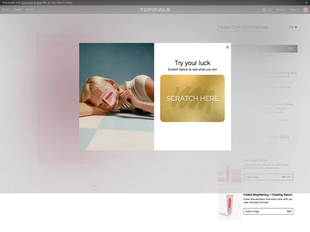 Topicals landing page