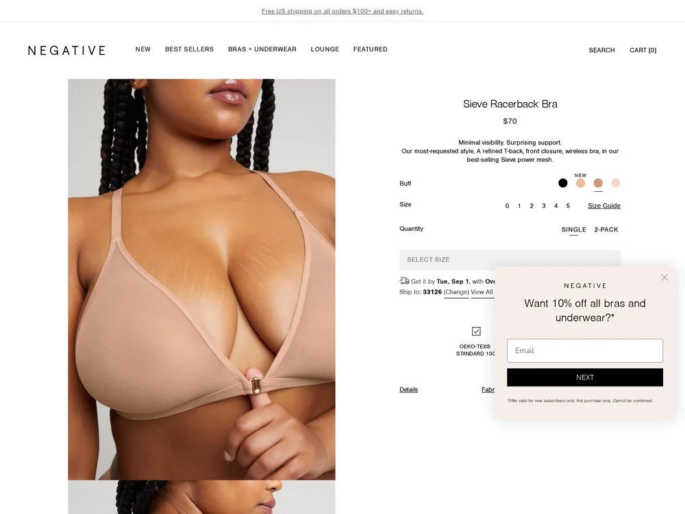 Negative landing page