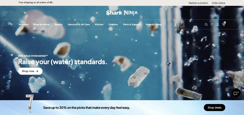 SharkNinja landing page