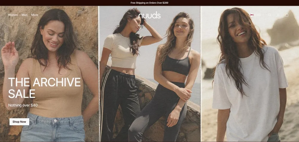 Nuuds landing page