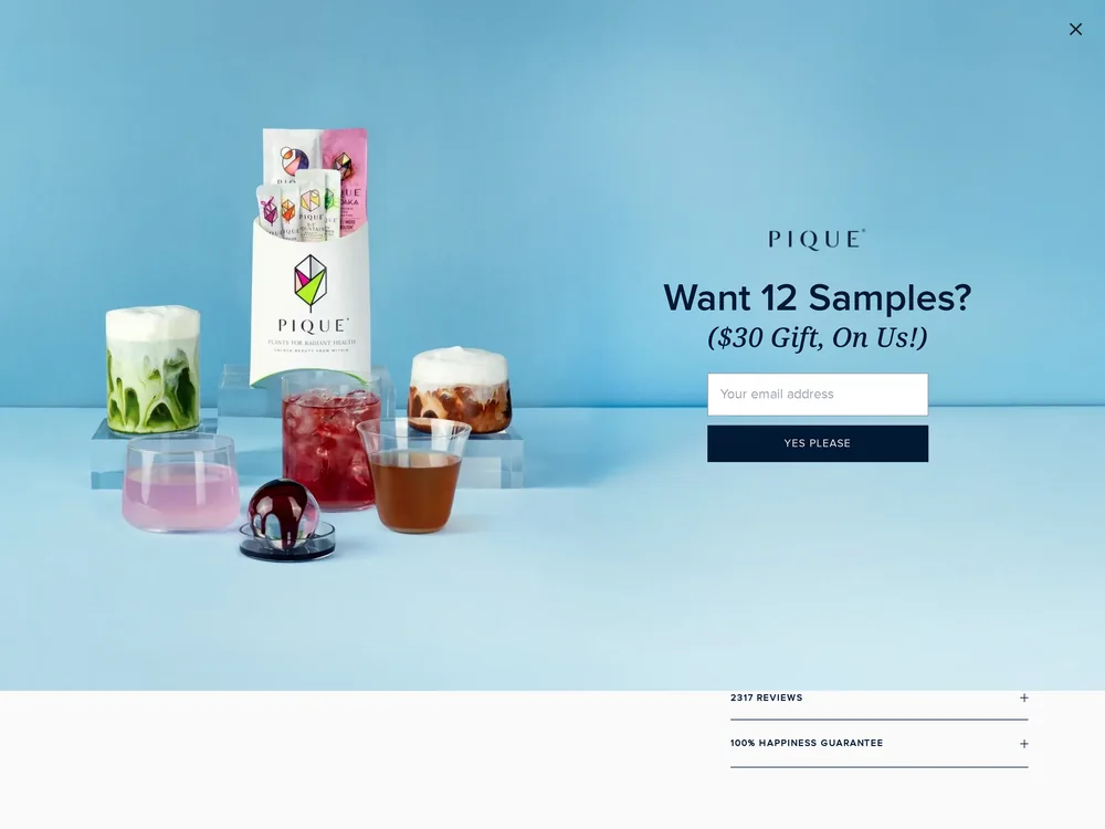 Pique landing page