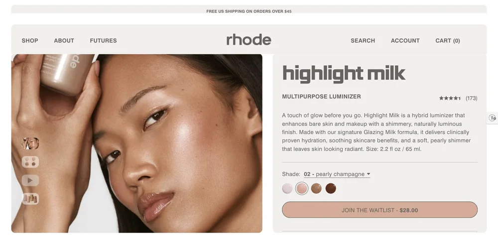rhode landing page