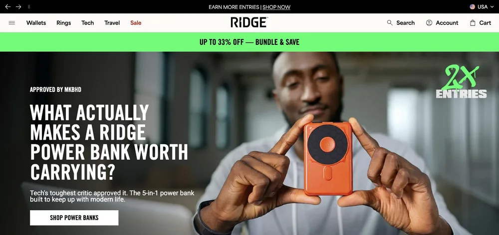 Ridge landing page