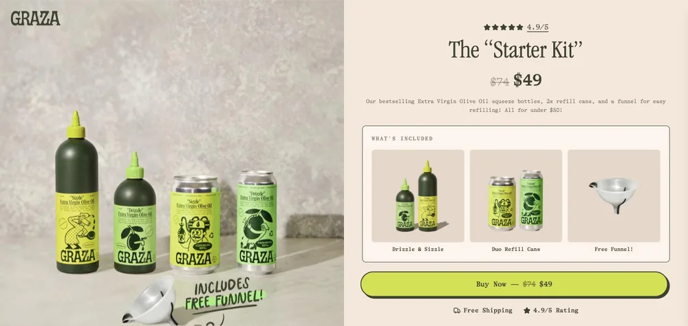 Graza landing page