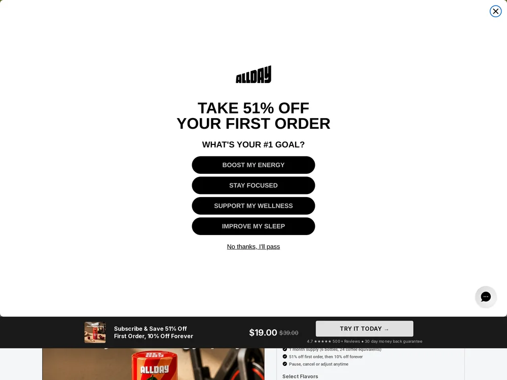 ALLDAY landing page