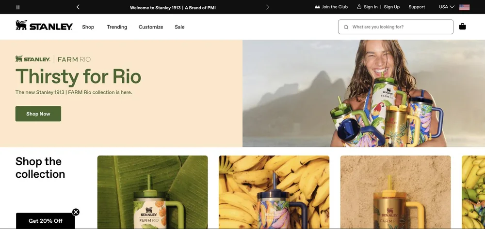 Stanley landing page