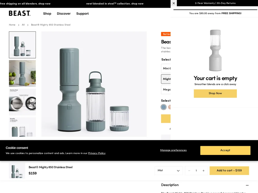 Beast landing page