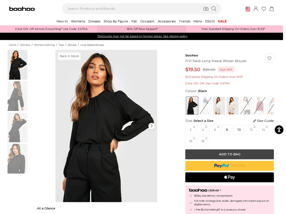 boohoo landing page