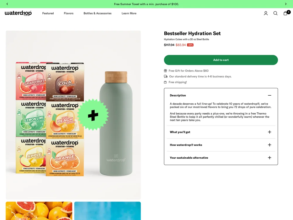 Waterdrop landing page