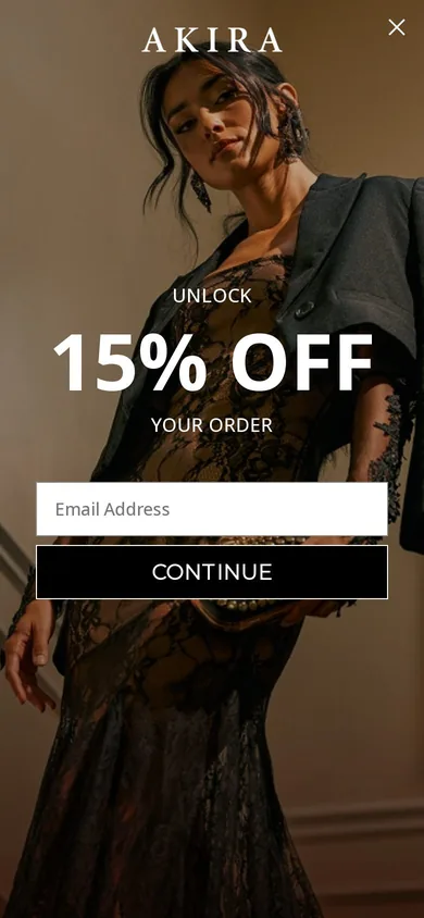 Akira welcome popup on mobile, second pane after the gate