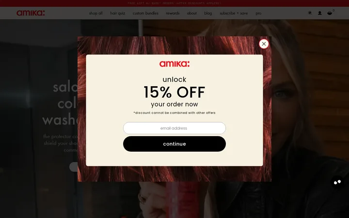 Amika popup, step two