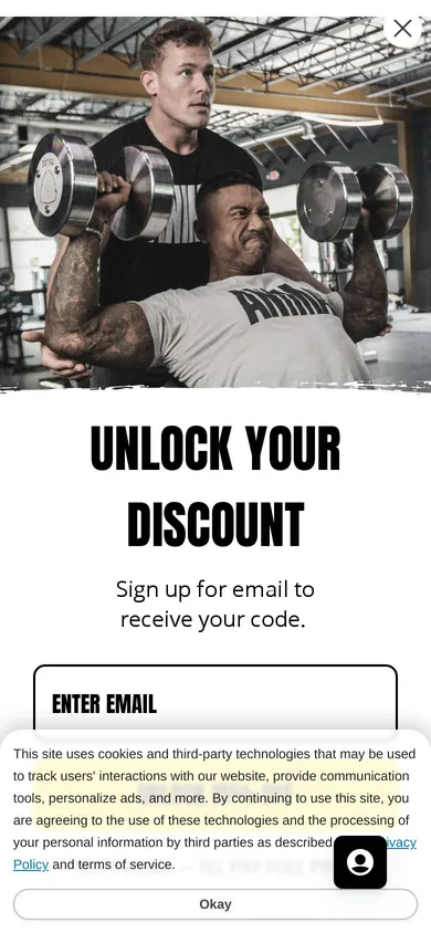 Animal Pak welcome popup on mobile, second pane after the gate