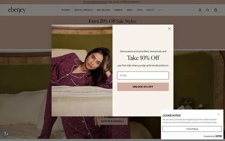 Eberjey popup, step two