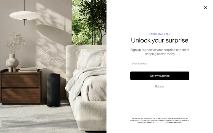 Eight Sleep popup, step two
