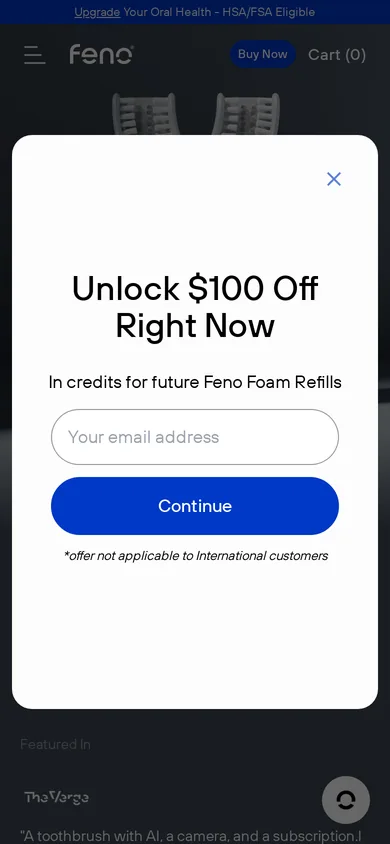 Feno popup, step two