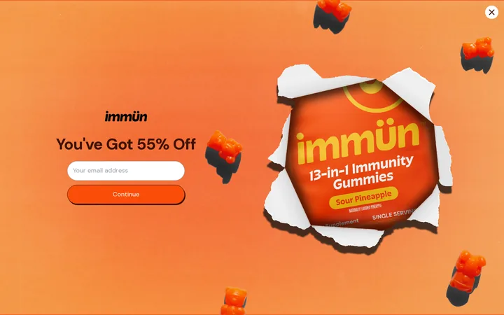 Immun Daily popup, step two
