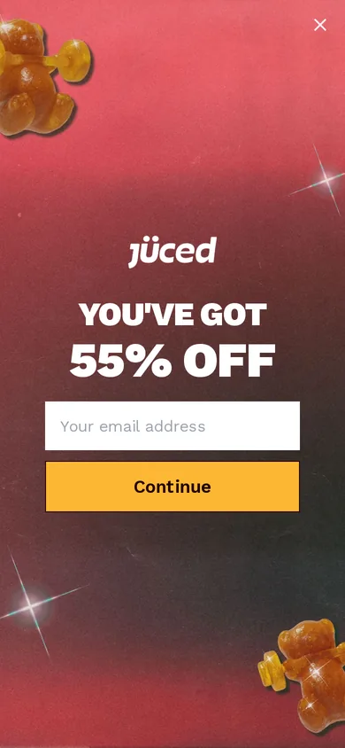Jüced welcome popup on mobile, second pane after the gate
