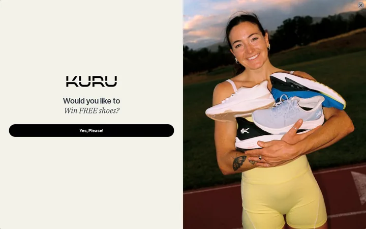 Kuru welcome popup, desktop, September 2026