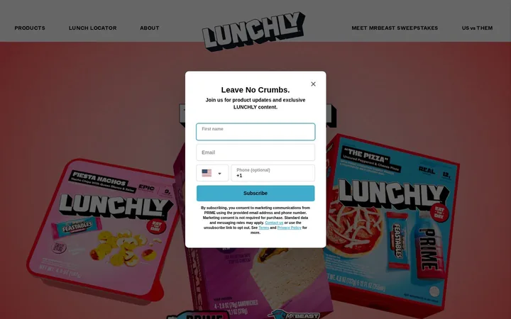 Lunchly welcome popup on desktop: Perks only