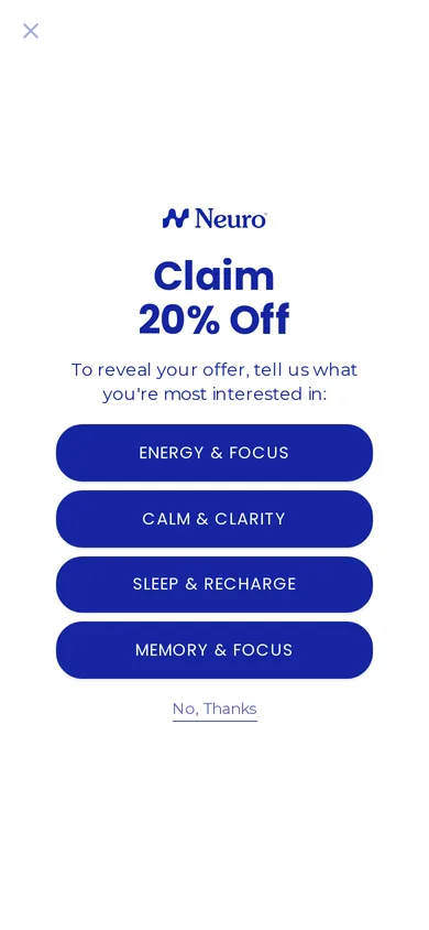 Neuro welcome popup, mobile, September 2026
