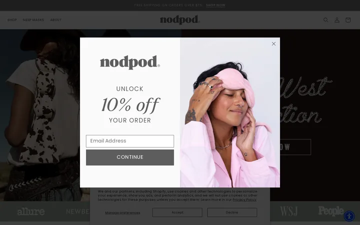 Nodpod welcome popup, desktop, September 2026