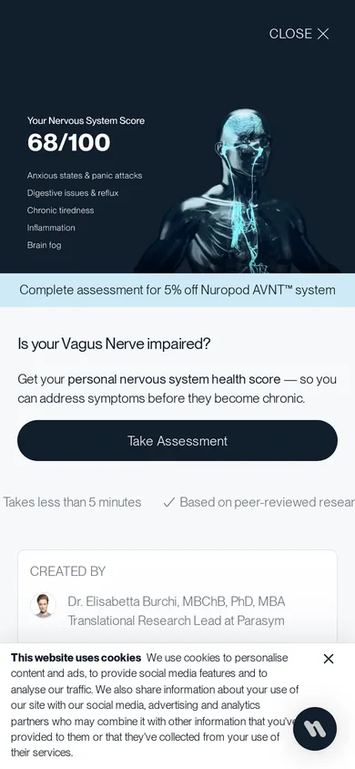 Nuropod welcome popup, mobile, September 2026