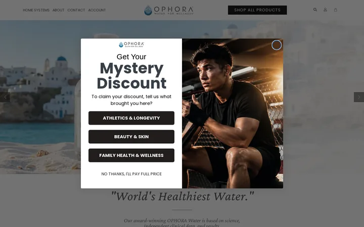 OPHORA welcome popup, desktop, September 2026