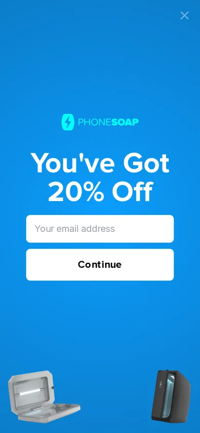 PhoneSoap welcome popup on mobile, second pane after the gate
