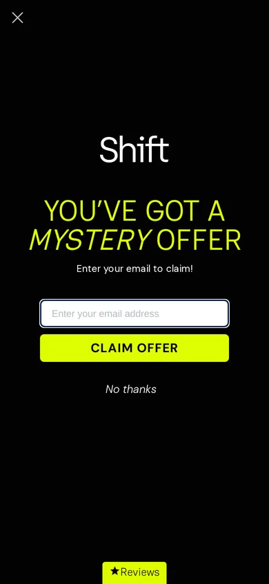 SHIFT welcome popup on mobile, second pane after the gate