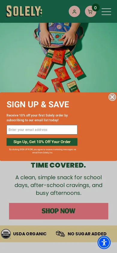 Solely welcome popup on mobile: 10% off