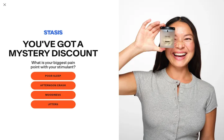 Stasis welcome popup, desktop, September 2026