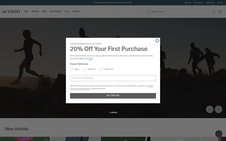 Vuori welcome popup, desktop, September 2026