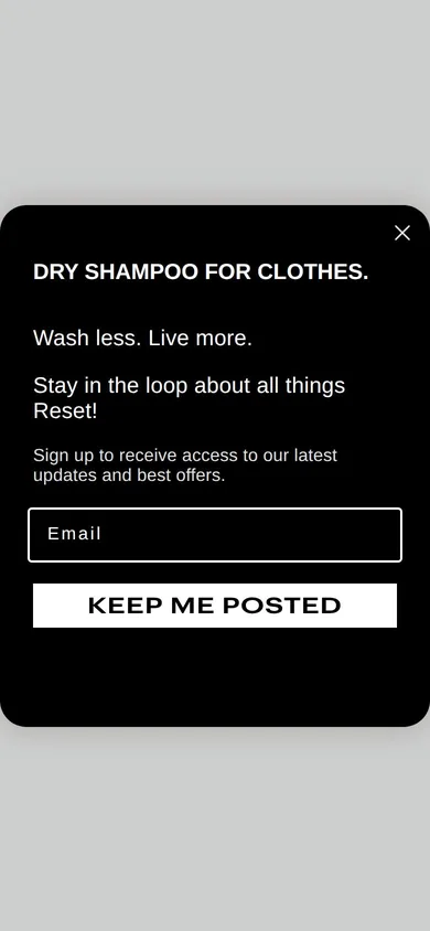 WashWise welcome popup on mobile: Perks only